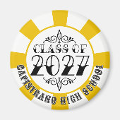 Tat-Style Grau-Abschlussklasse 2027 Magnet (Vorne)