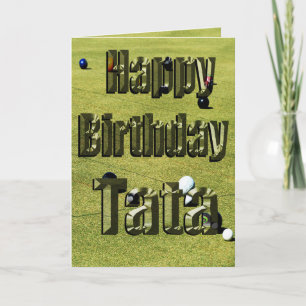 Tata Happy Birthday Lawn Bowls Birthday Card, Karte