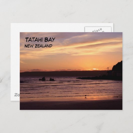 Tatahi Bay Sunset, Neuseeland Postkarte (Vorne/Hinten)