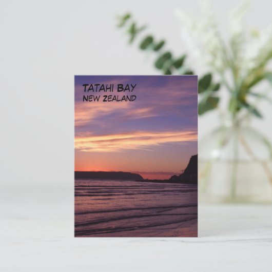 Tatahi Bay Sunset, Neuseeland Postkarte (Stehend Vorderseite)