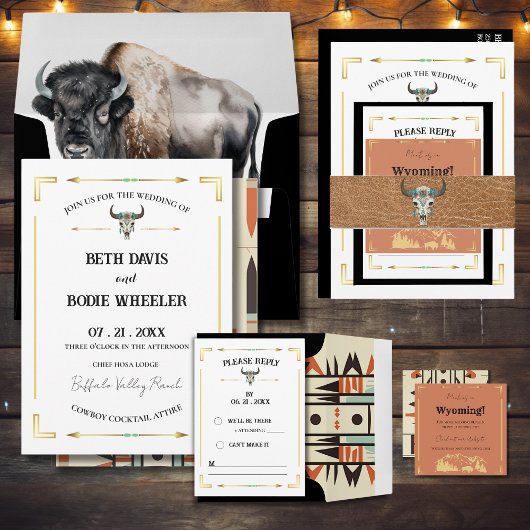 Tatanka Bison Yellowstone Western Ranch Einladung