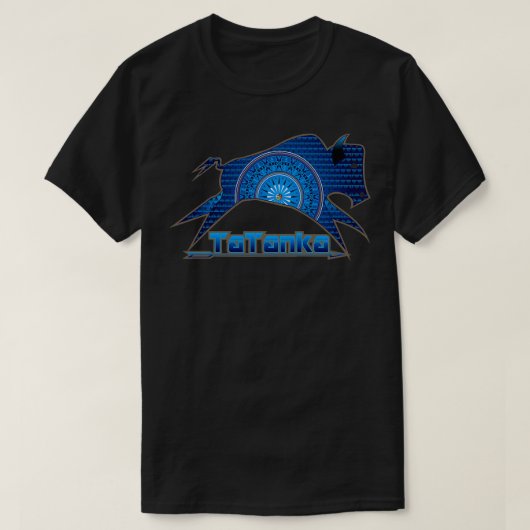 Tatanka Blue Native American Buffalo T-Shirt (Design vorne)