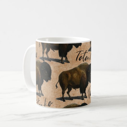 Tatanka Büffel-Bison-Western-Kaffee-Tasse Kaffeetasse (Vorderseite Links)