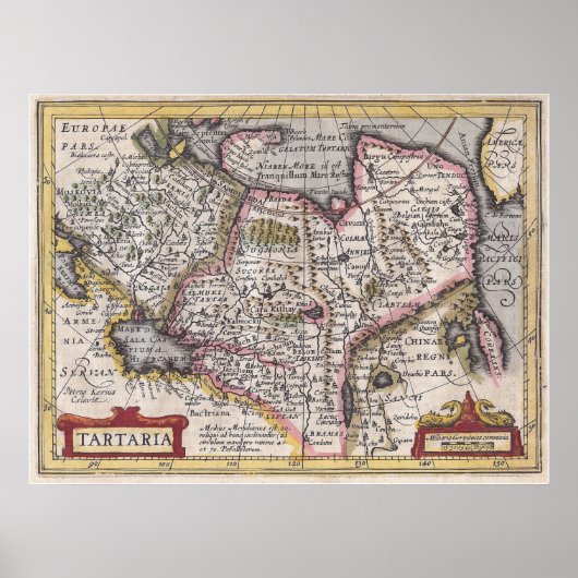 Tatarische Karte für Zentral- und Nordasien Poster (Vorne)