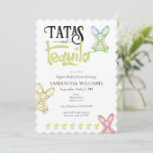 Tatas & Tequila Modernes Brautparty Fiesta Party Einladung (Stehend Vorderseite)