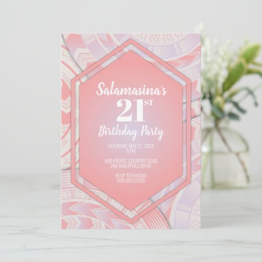 Tatau Cotton Candy Diamond Geburtstag Einladung (Stehend Vorderseite)