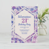 Tatau Lila & Blue Diamond Einladung (Stehend Vorderseite)