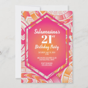 Tatau Pink & Orange Diamantene Einladung