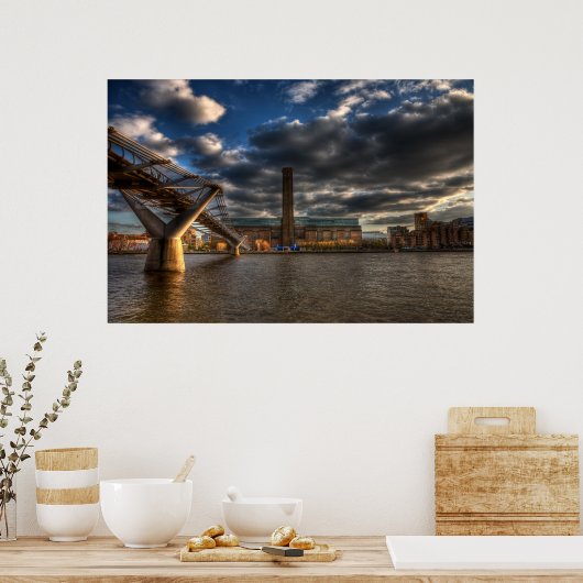 Tate Modern und Millennium Bridge Poster (Küche)