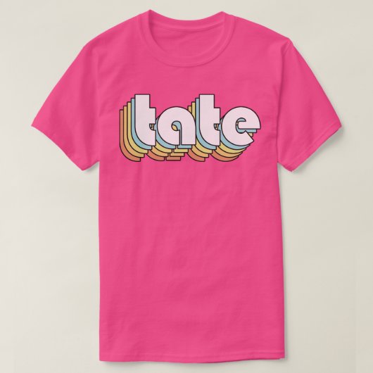 Tate Retro Rainbow Typografie Faded Style T-Shirt (Design vorne)