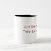 Taten-Dame, denken Chef Zweifarbige Tasse (Mittel)