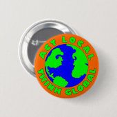 Taten-Einheimischer denken globalen Knopf Button (Vorne & Hinten)