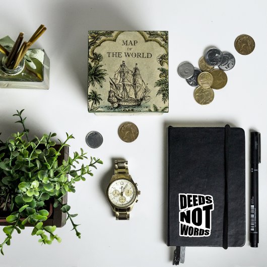 Taten nicht Worte inspirieren weißes Schwarz Aufkleber