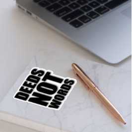 Taten nicht Worte motivierend schwarz Aufkleber