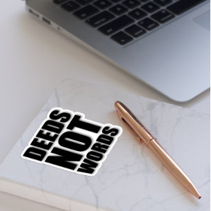 Taten nicht Worte motivierend schwarz Aufkleber