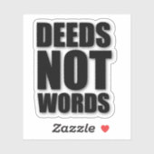 Taten nicht Worte motivierend schwarz Aufkleber (Blatt)