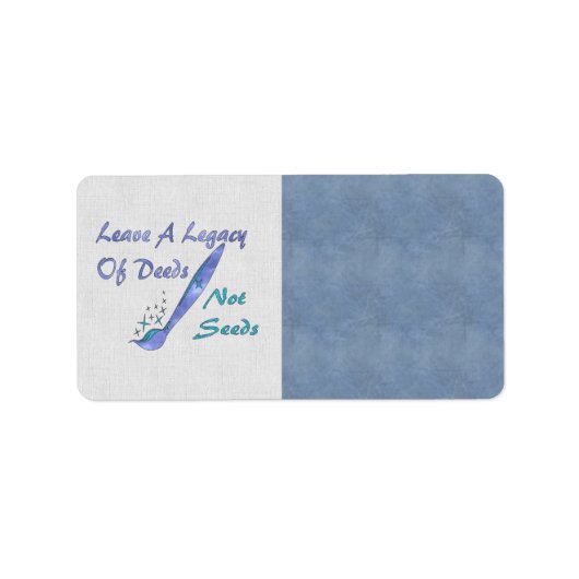 Taten ohne Saatgut Adressaufkleber (Vorne)