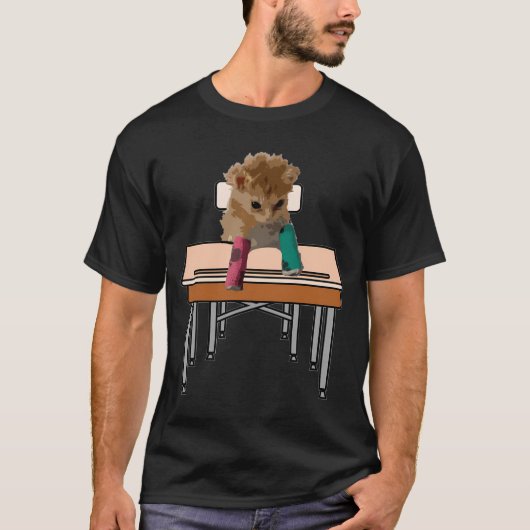 Tater tot cat auf dem Stuhl T-Shirt (Vorderseite)