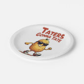Taters Gonna Tate - Funny Potato Attitude Pappteller (Schrägansicht)