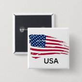 Tätige amerikanische Flagge Button (Vorne & Hinten)