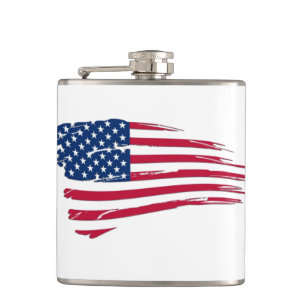 Tätige amerikanische Flagge Flachmann