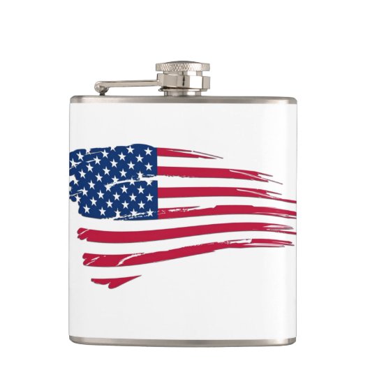 Tätige amerikanische Flagge Flachmann (Vorderseite)
