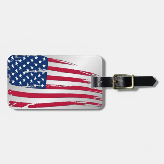 Tätige amerikanische Flagge Gepäckanhänger (Vorderseite horizontal)