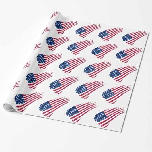 Tätige amerikanische Flagge Geschenkpapier (Ungerollt)