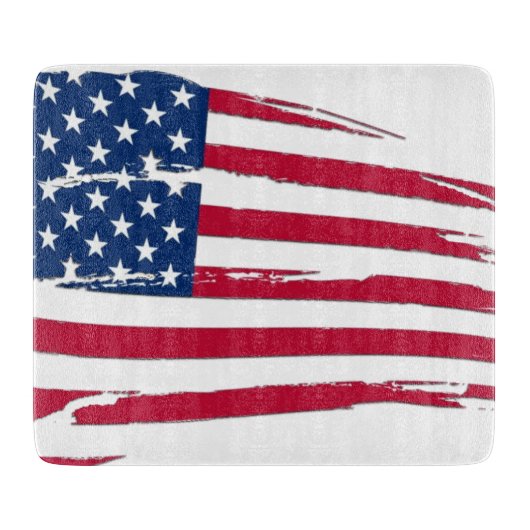 Tätige amerikanische Flagge Schneidebrett (Vorderseite)