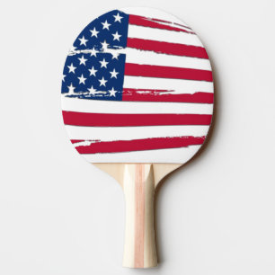Tätige amerikanische Flagge Tischtennis Schläger