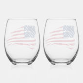 Tätige amerikanische Flagge Weinglas Ohne Stiel (Rückseite)