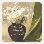 Tätige in einer Vase, Paul Fisher Buchzeichen Quadratischer Aufkleber (Vorderseite)