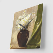 Tätige in einer Vase, Paul Fisher Quadratische Wanduhr (Winkel)
