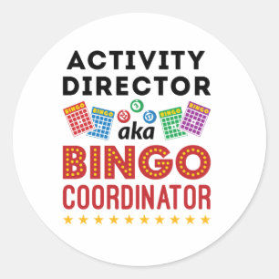 Tätigkeitsdirektor alias Bingo Coordinator Runder Aufkleber