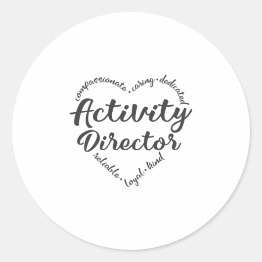 Tätigkeitsdirektor, Direktor für Aktivitäten Runder Aufkleber (Vorderseite)