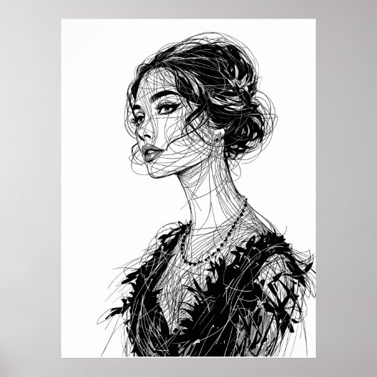 Tatjana Patitz Illustration Poster (Vorne)