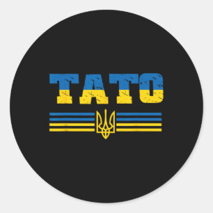 Tato Ukrainische Flagge Ukraine Papa Ukrainischer Runder Aufkleber