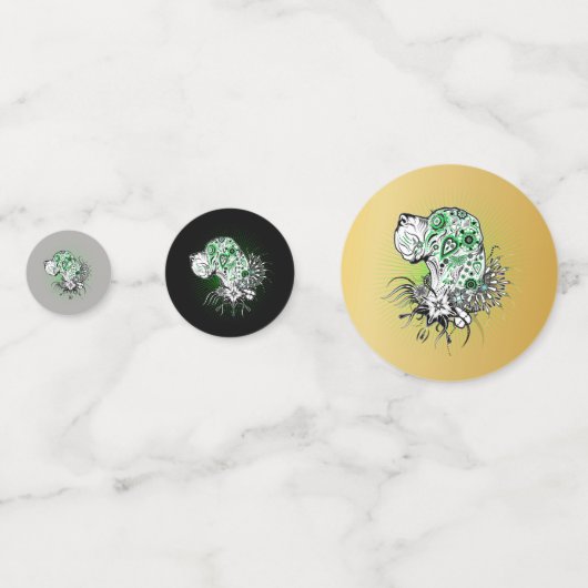 Tatoo Great Gold Black Dane Konfetti (Vorderseiten)