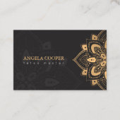 Tatoo Master Golden Floral Monogram Visitenkarte (Vorderseite)