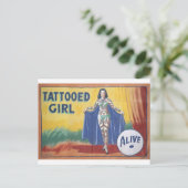 Tatooed Girl Postkarte (Stehend Vorderseite)