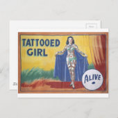 Tatooed Girl Postkarte (Vorne/Hinten)