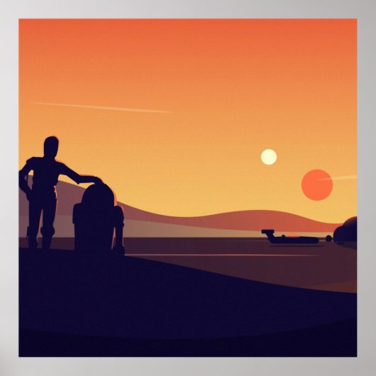 Tatooine Sonnenuntergang Poster (Vorne)
