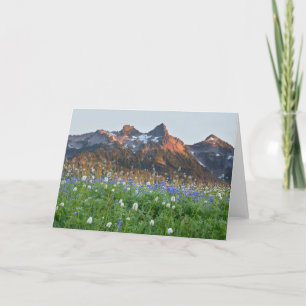 Tatoosh Range und Wildblumen Mt. Rainier Karte