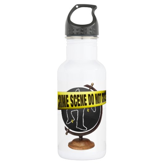 "Tatort" Öko-Kunst Wasser-Flasche Trinkflasche (Vorderseite)