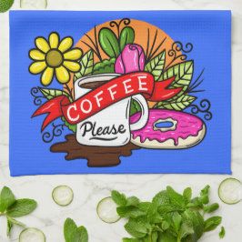 Tätowier Kaffee und Donut Geschirrtuch
