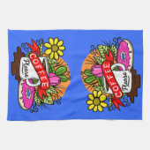 Tätowier Kaffee und Donut Geschirrtuch (Horizontal)