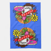 Tätowier Kaffee und Donut Geschirrtuch (Vertikal)