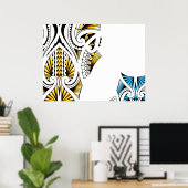 Tätowierbilder für Maori-Stämme Poster (Heimbüro)