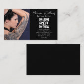 Tätowierer Foto QR-Code schwarz Visitenkarte (Vorne/Hinten)