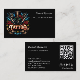 Tätowierer-QR-Code  Visitenkarte